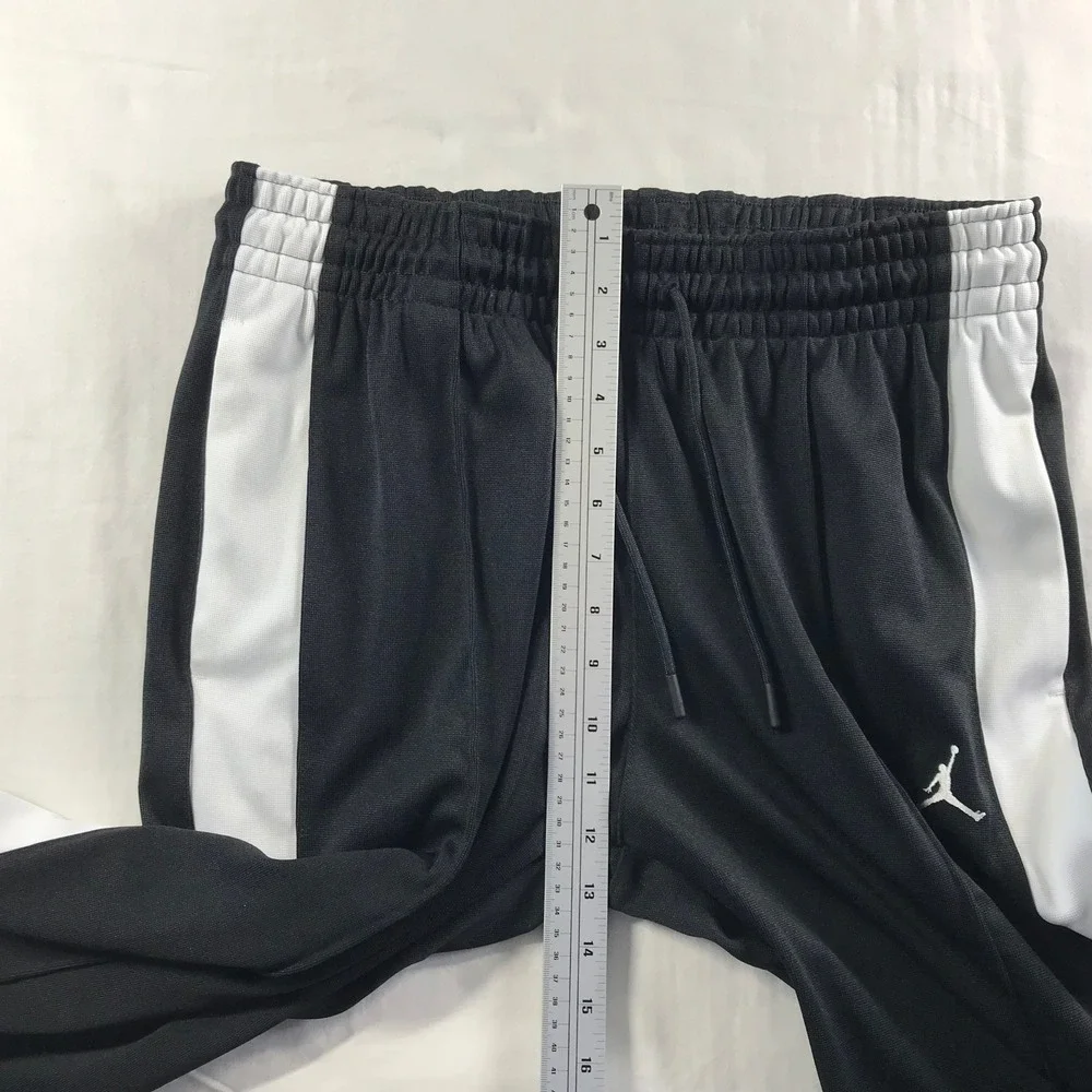Jordan Mens Wide Leg Track Pants Black White Side Stripe Jumpman FV7101-010 M
